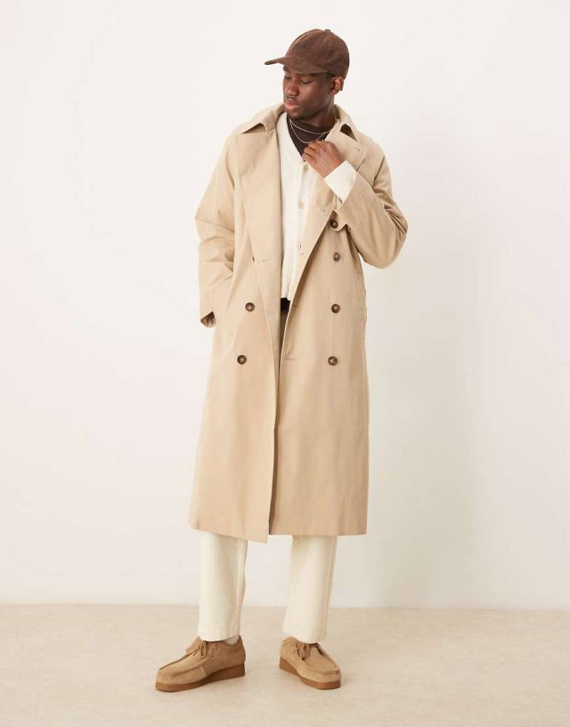 ASOS DESIGN - Trenchcoat in Stone-Neutral von ASOS DESIGN