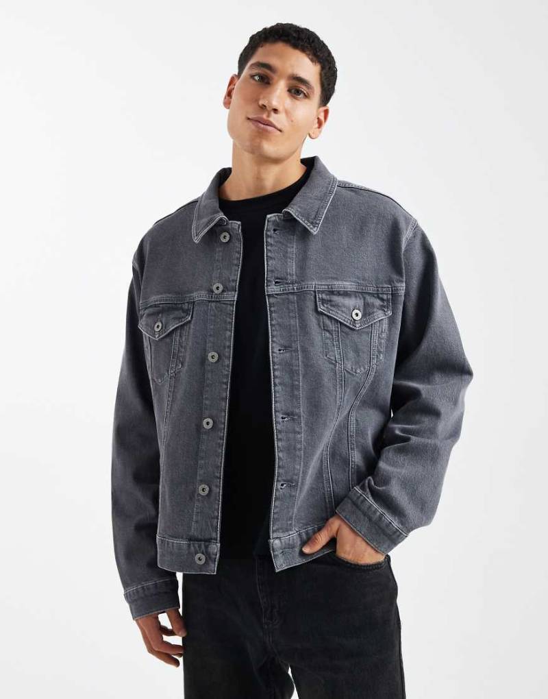 ASOS DESIGN - Trucker-Jeansjacke in Dunkelgrau von ASOS DESIGN
