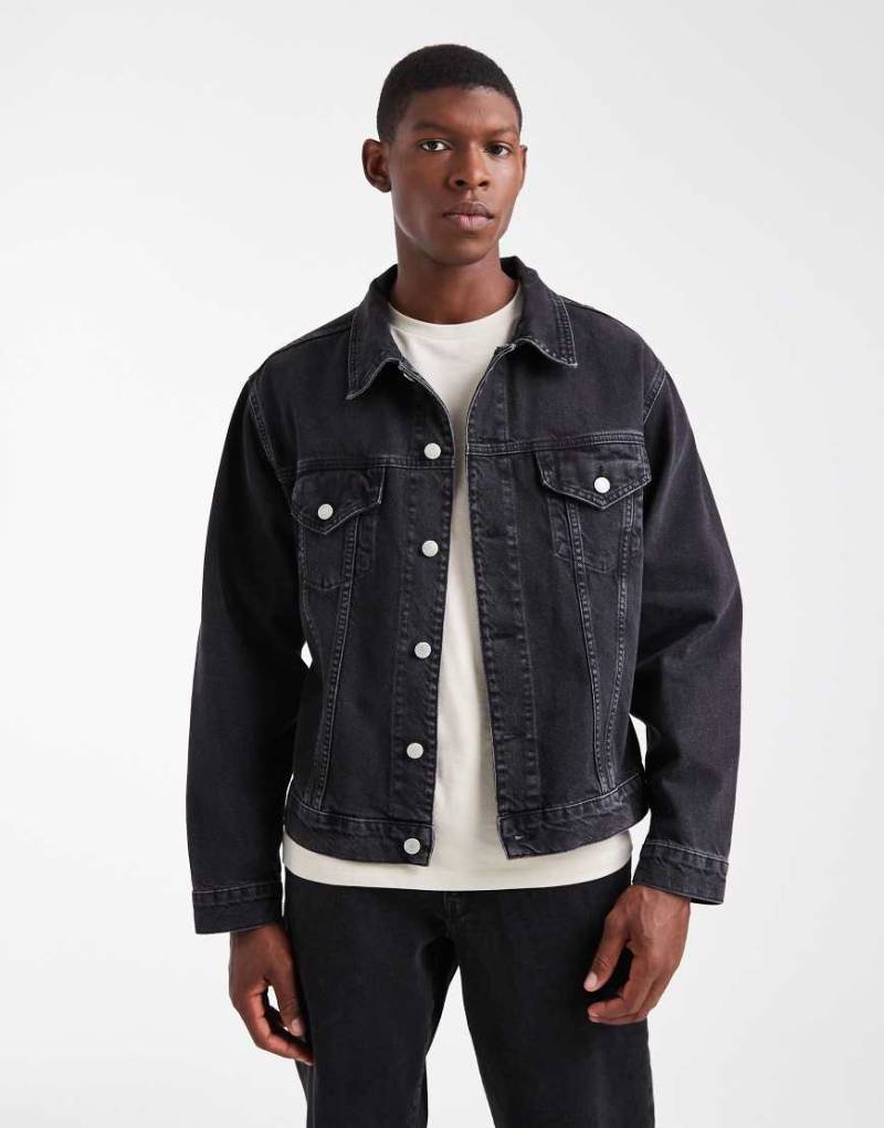 ASOS DESIGN - Trucker-Jeansjacke in Schwarz, Kombiteil von ASOS DESIGN