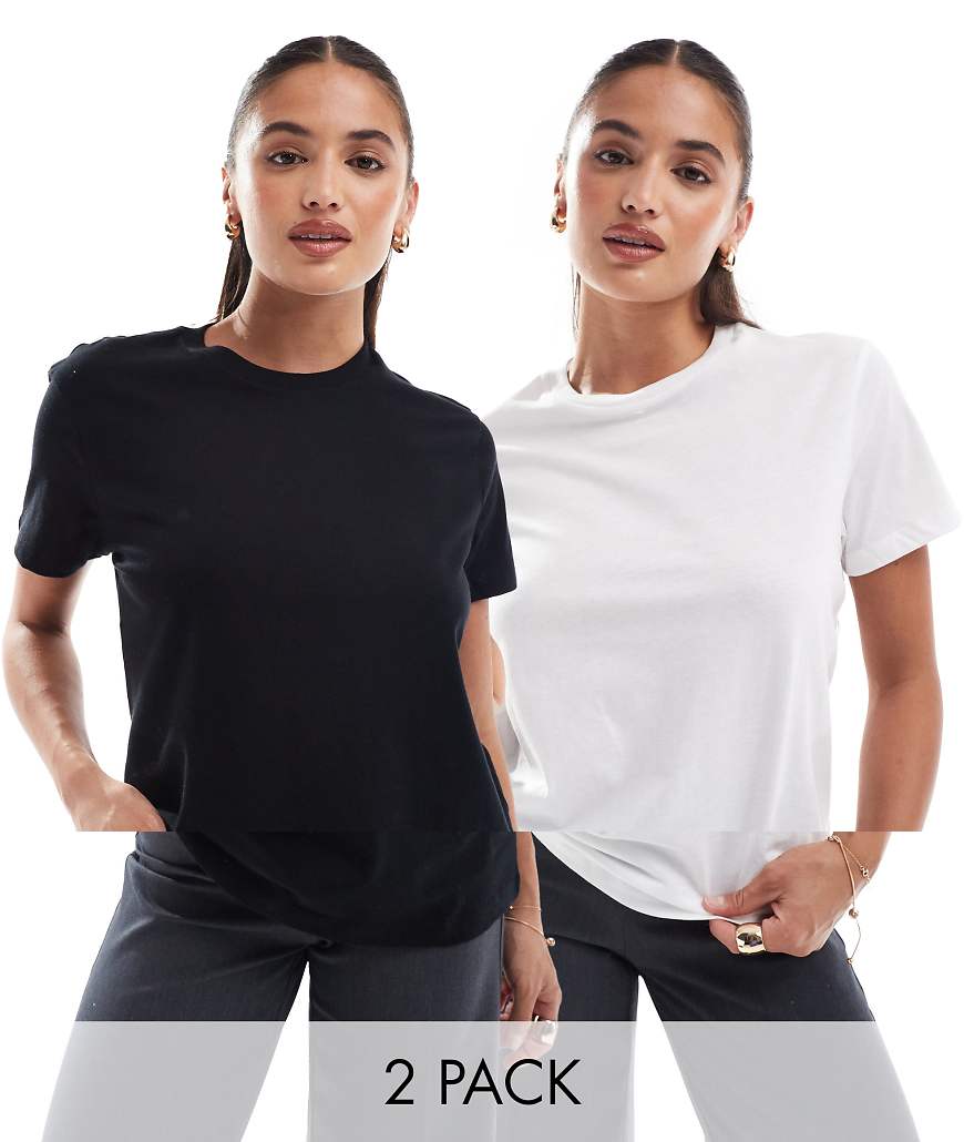 ASOS DESIGN - Ultimate - 2er-Pack T-Shirts aus Baumwollmix in Schwarz und Weiß mit Rundhalsausschnitt - MULTI-Bunt von ASOS DESIGN