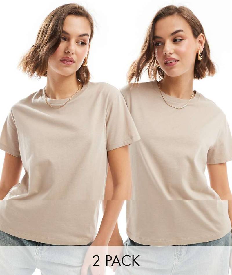ASOS DESIGN - Ultimate - 2er-Pack T-Shirts aus Baumwollmix mit Rundhalsausschnitt-Bunt von ASOS DESIGN