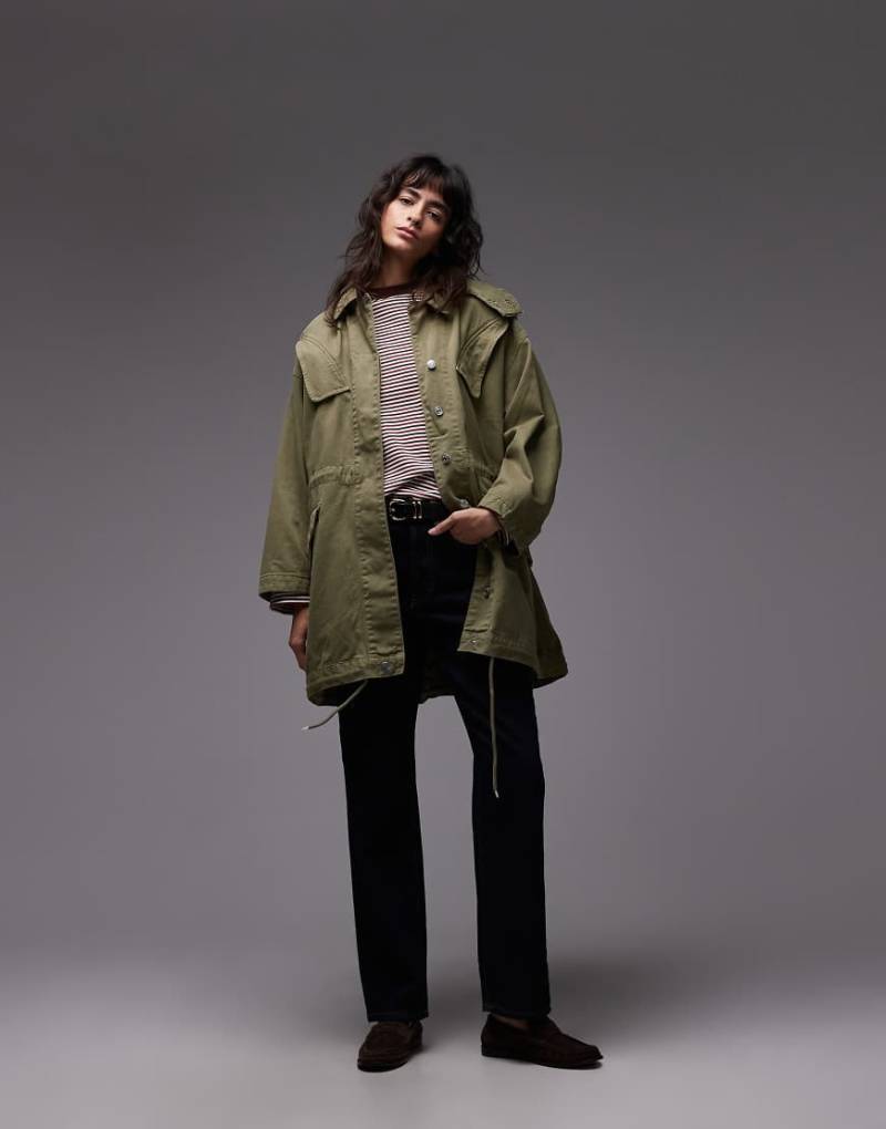 ASOS DESIGN - Ultimate - Leichter Parka in verwaschenem Khaki-Grün von ASOS DESIGN