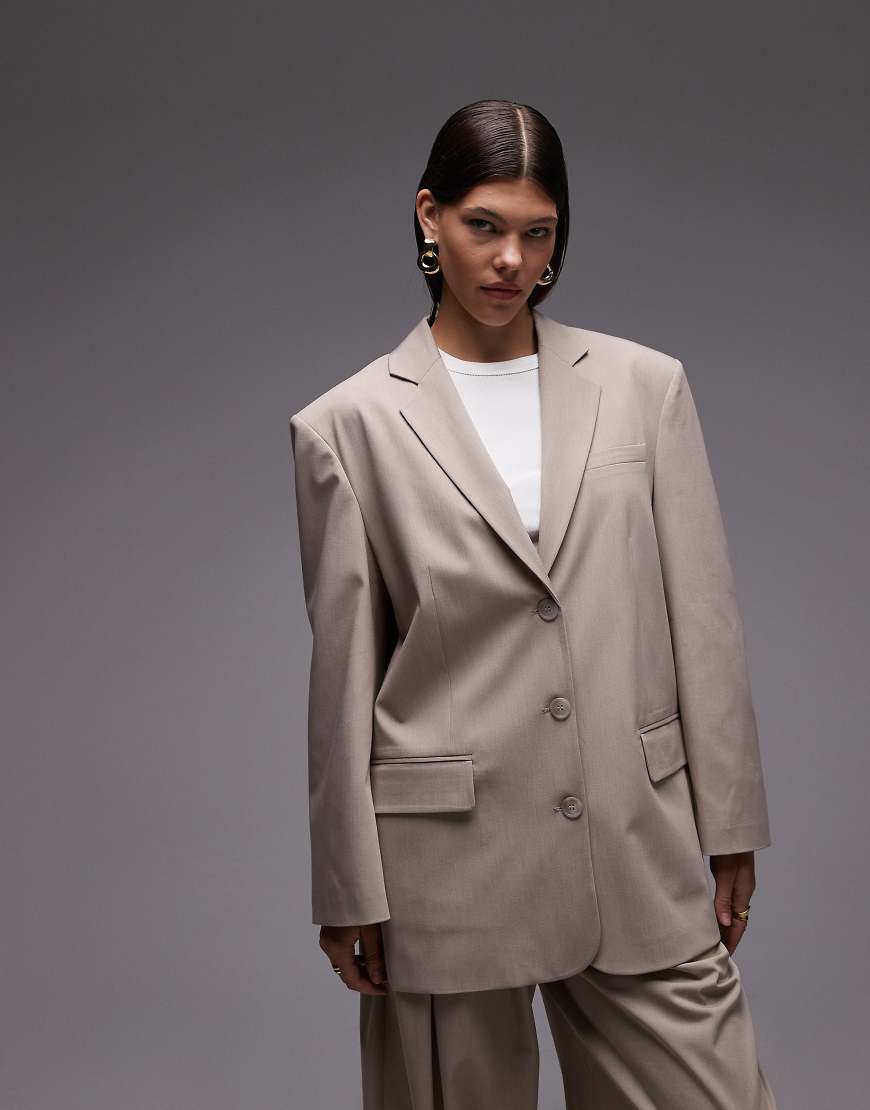 ASOS DESIGN - Ultimate - Oversize-Blazer in Stein-Neutral von ASOS DESIGN
