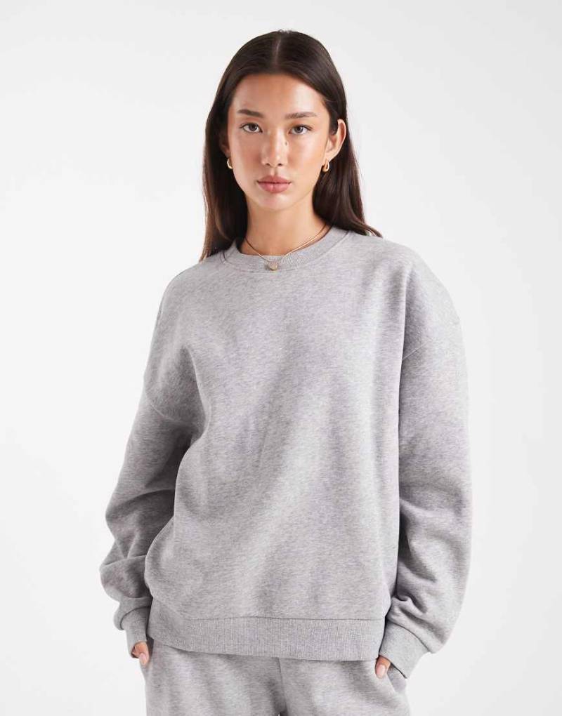 ASOS DESIGN - Ultimate - Oversize-Sweatshirt in Grau meliert mit weicher Innenseite von ASOS DESIGN