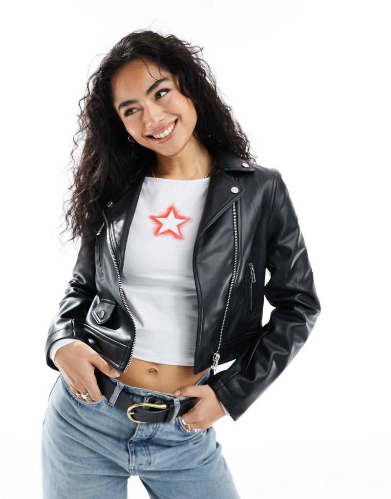 ASOS DESIGN - Ultimate - Schwarze Bikerjacke aus Kunstleder von ASOS DESIGN