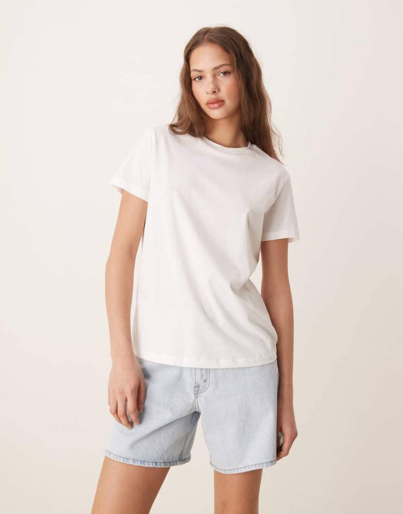 ASOS DESIGN - Ultimate - T-Shirt aus Baumwollmix in Weiß mit Rundhalsausschnitt - WHITE von ASOS DESIGN