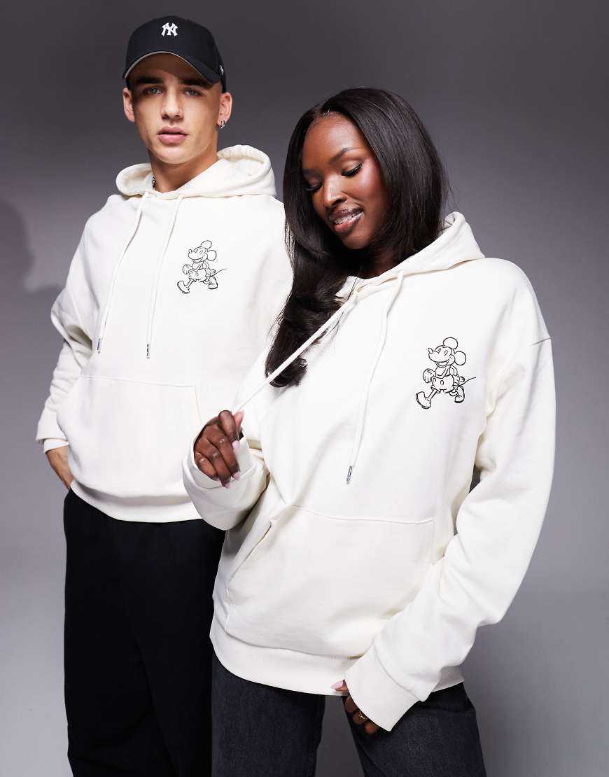 ASOS DESIGN - Unisex-Kapuzenpullover in Beige mit „Disney Micky Mouse"-Print und Oversize-Passform-Neutral ASOS DESIGN - Unisex-Kapuzenpullover in Beige mit „Disney Micky Mouse"-Print und Oversize-Passform-Neutral von ASOS DESIGN