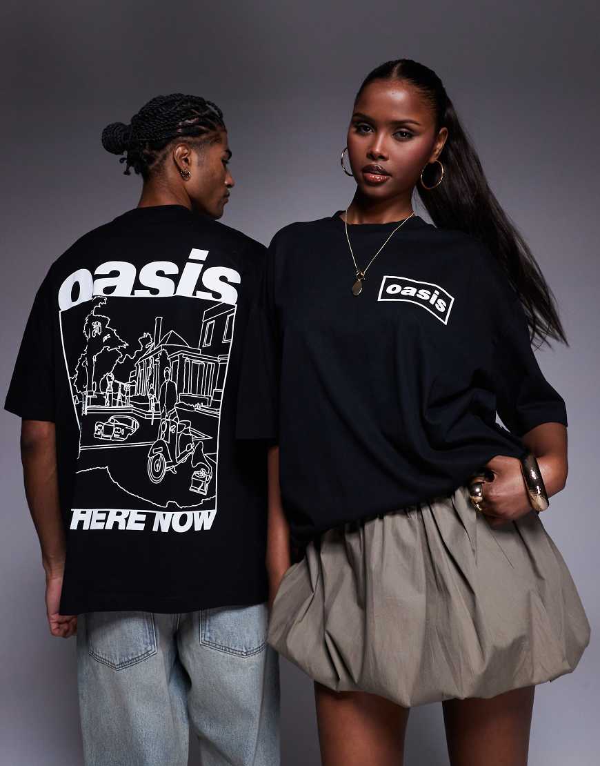 ASOS DESIGN - Unisex - Oversize-T-Shirt in Schwarz mit „Oasis"-Prints ASOS DESIGN - Unisex - Oversize-T-Shirt in Schwarz mit „Oasis"-Prints von ASOS DESIGN