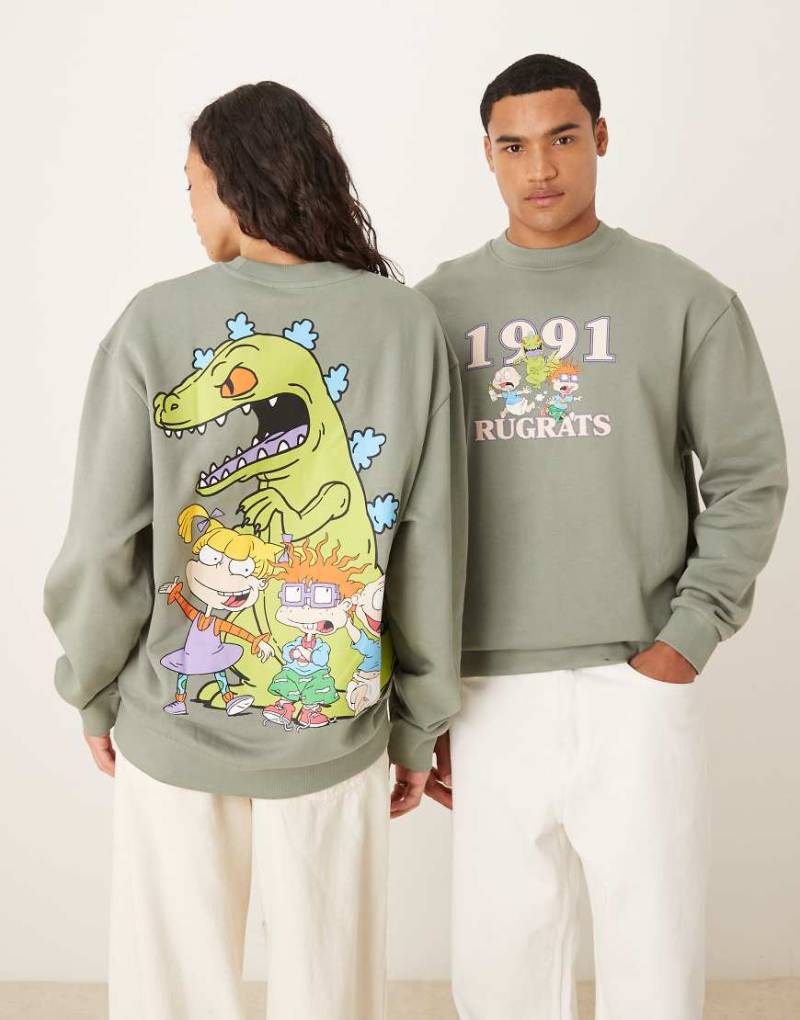 ASOS DESIGN - Unisex-Sweatshirt im Relaxed Fit in Grün mit „Rugrats"-Print von ASOS DESIGN