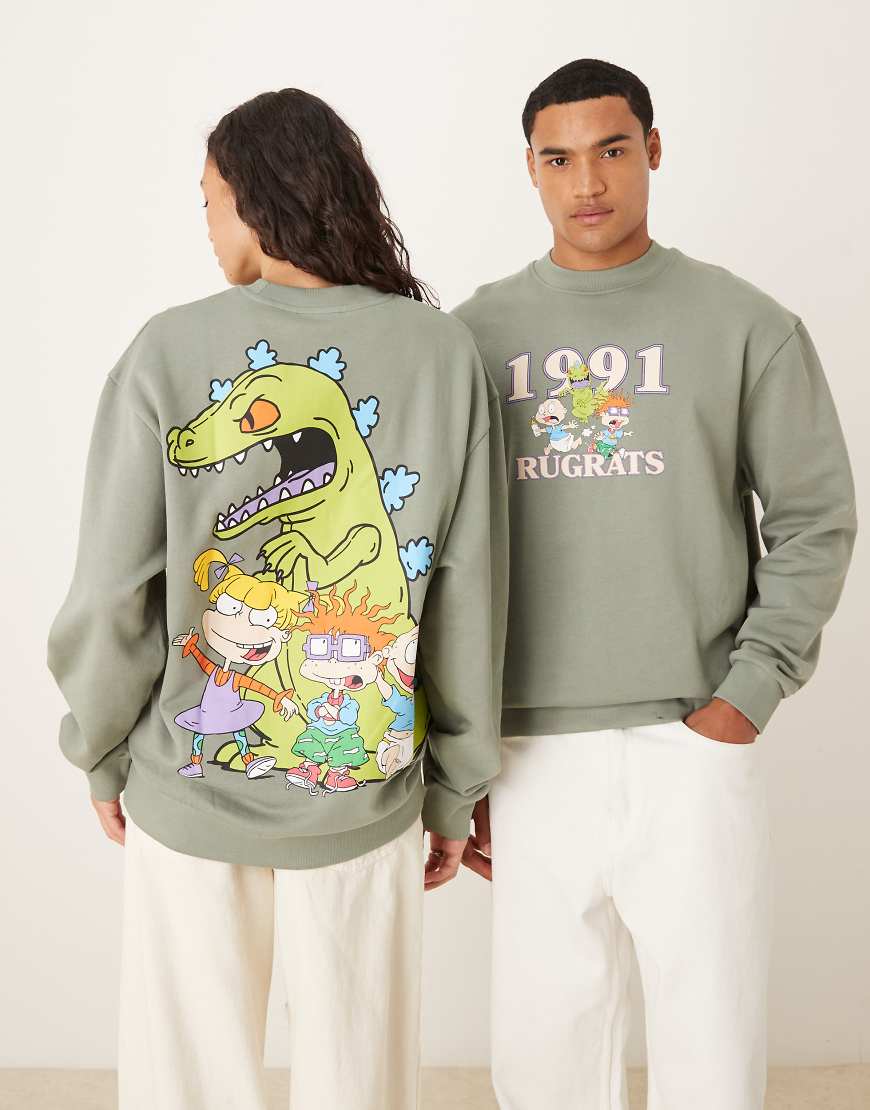 ASOS DESIGN - Unisex-Sweatshirt im Relaxed Fit in Grün mit „Rugrats"-Print von ASOS DESIGN