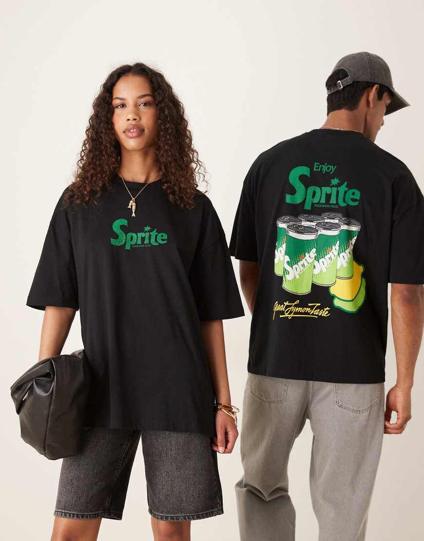 ASOS DESIGN - Unisex-T-Shirt in Schwarz mit „Sprite"-Prints und Oversize-Schnitt ASOS DESIGN - Unisex-T-Shirt in Schwarz mit „Sprite"-Prints und Oversize-Schnitt von ASOS DESIGN
