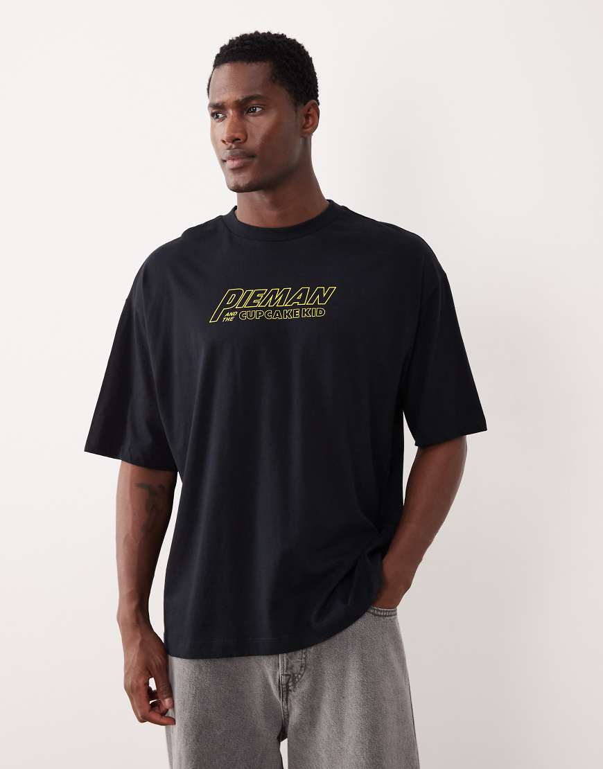 ASOS DESIGN - Unisex-T-Shirt in Schwarz mit „The Simpsons"-Print und Oversize-Schnitt von ASOS DESIGN