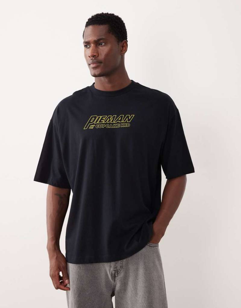 ASOS DESIGN - Unisex-T-Shirt in Schwarz mit „The Simpsons"-Print und Oversize-Schnitt von ASOS DESIGN