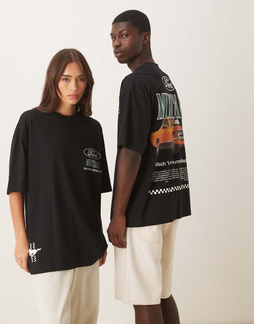 ASOS DESIGN - Unisex-T-Shirt in Schwarz mit Mustang-Print und Oversize-Schnitt ASOS DESIGN - Unisex-T-Shirt in Schwarz mit Mustang-Print und Oversize-Schnitt von ASOS DESIGN