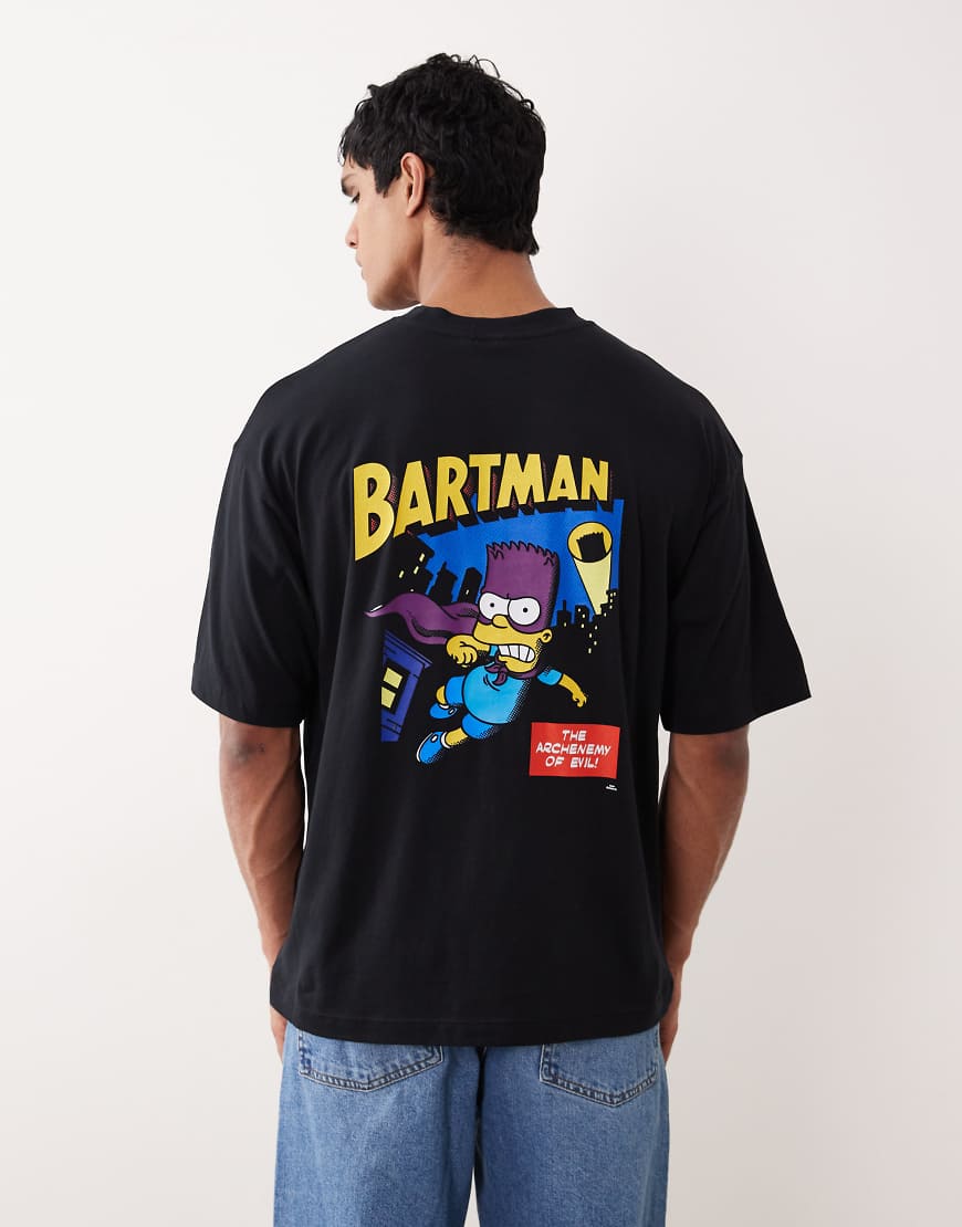 ASOS DESIGN - Unisex-T-Shirt in Schwarz mit Oversize-Schnitt und „The Simpsons"-Print von ASOS DESIGN