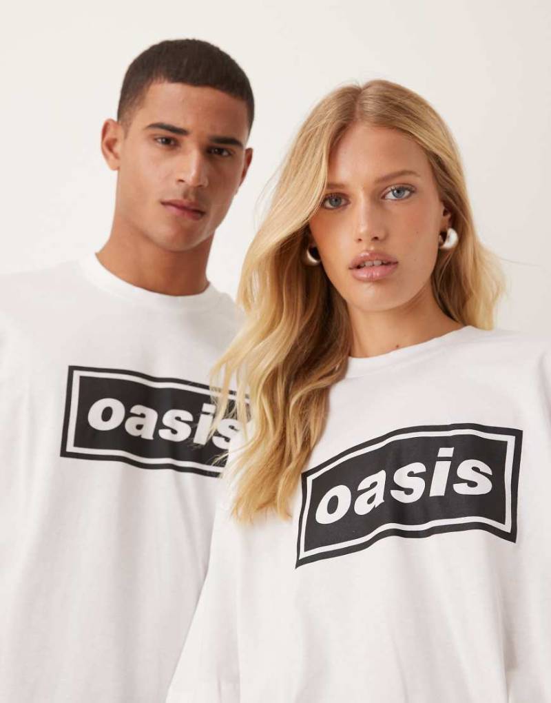 ASOS DESIGN - Unisex-T-Shirt in Weiß mit „Oasis"-Print und Oversize-Schnitt von ASOS DESIGN