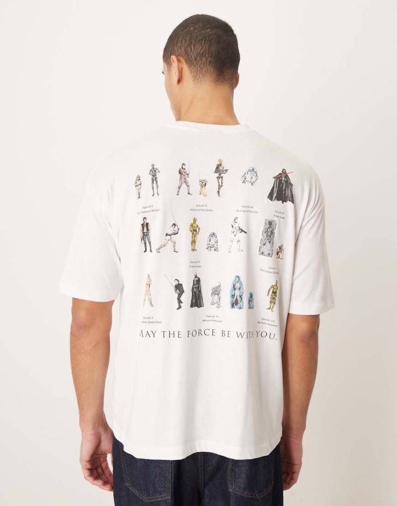 ASOS DESIGN - Unisex-T-Shirt in Weiß mit „Star Wars"-Print und Oversize-Schnitt von ASOS DESIGN