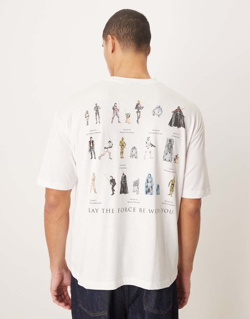 ASOS DESIGN - Unisex-T-Shirt in Weiß mit „Star Wars"-Print und Oversize-Schnitt von ASOS DESIGN
