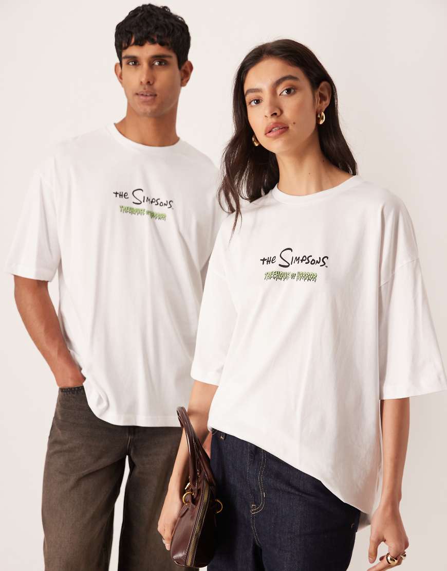 ASOS DESIGN - Unisex-T-Shirt in Weiß mit „THE SIMPSONS"-Print und Oversize-Schnitt ASOS DESIGN - Unisex-T-Shirt in Weiß mit „THE SIMPSONS"-Print und Oversize-Schnitt von ASOS DESIGN