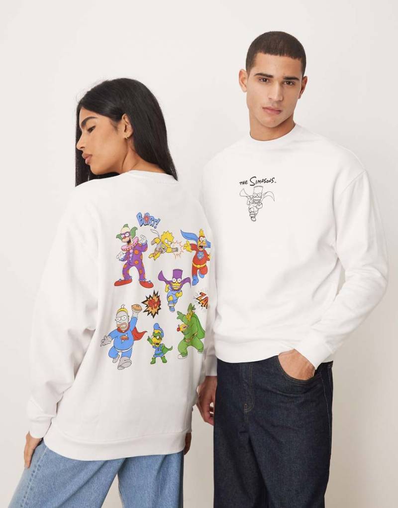 ASOS DESIGN - Unisex-T-Shirt in Weiß mit „THE SIMPSONS"-Print und Oversize-Schnitt von ASOS DESIGN