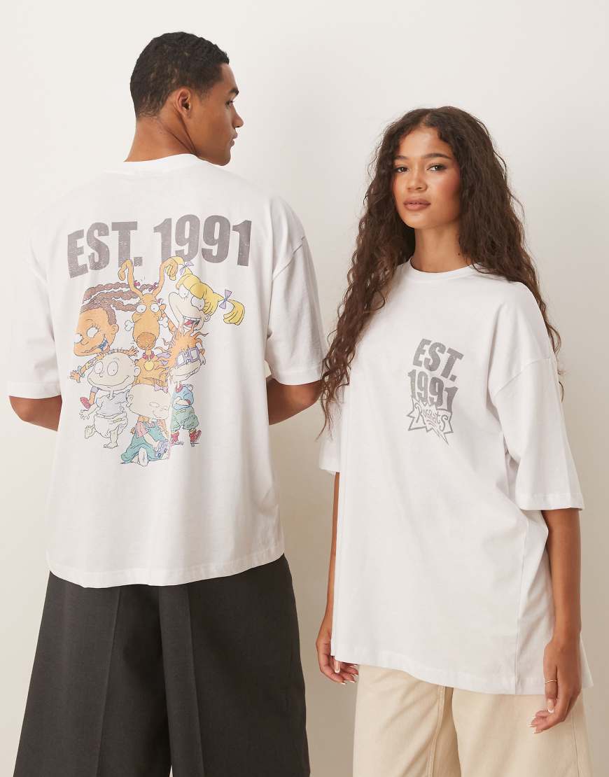 ASOS DESIGN - Unisex-T-Shirt in Weiß mit Oversize-Passform und „Rugrats"-Prints ASOS DESIGN - Unisex-T-Shirt in Weiß mit Oversize-Passform und „Rugrats"-Prints von ASOS DESIGN