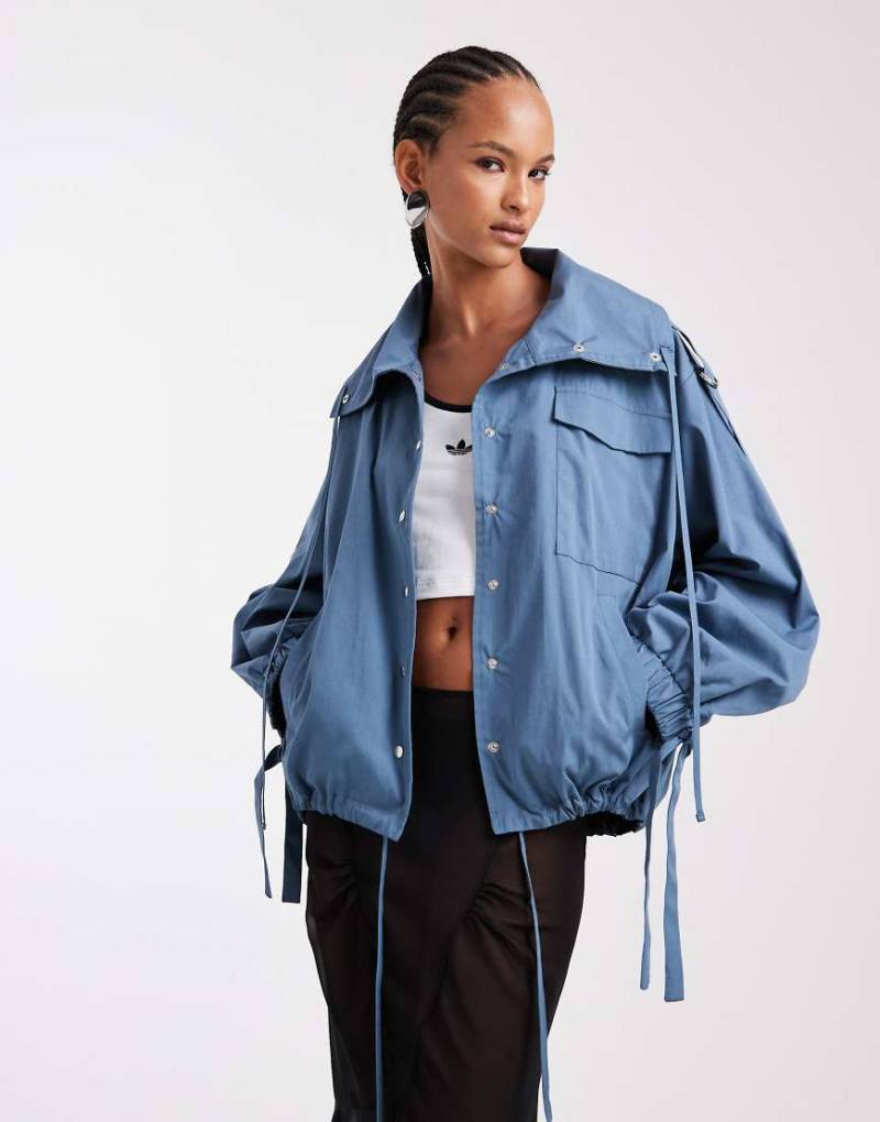 ASOS DESIGN - Utility-Jacke mit Stehkragen in Grau von ASOS DESIGN