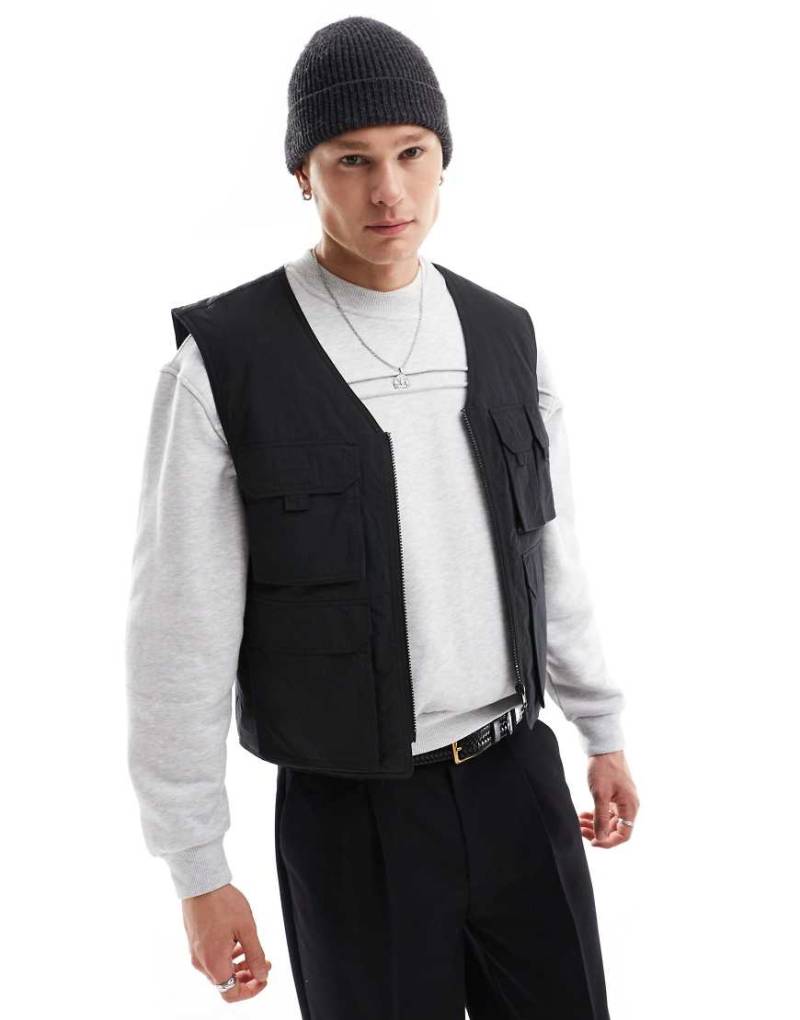 ASOS DESIGN - Utility-Weste in Schwarz von ASOS DESIGN