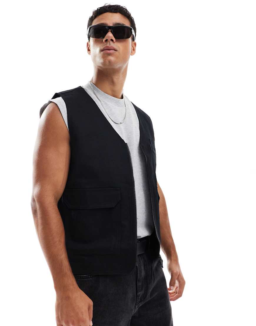 ASOS DESIGN - Utility-Weste in Schwarz ASOS DESIGN - Utility-Weste in Schwarz von ASOS DESIGN