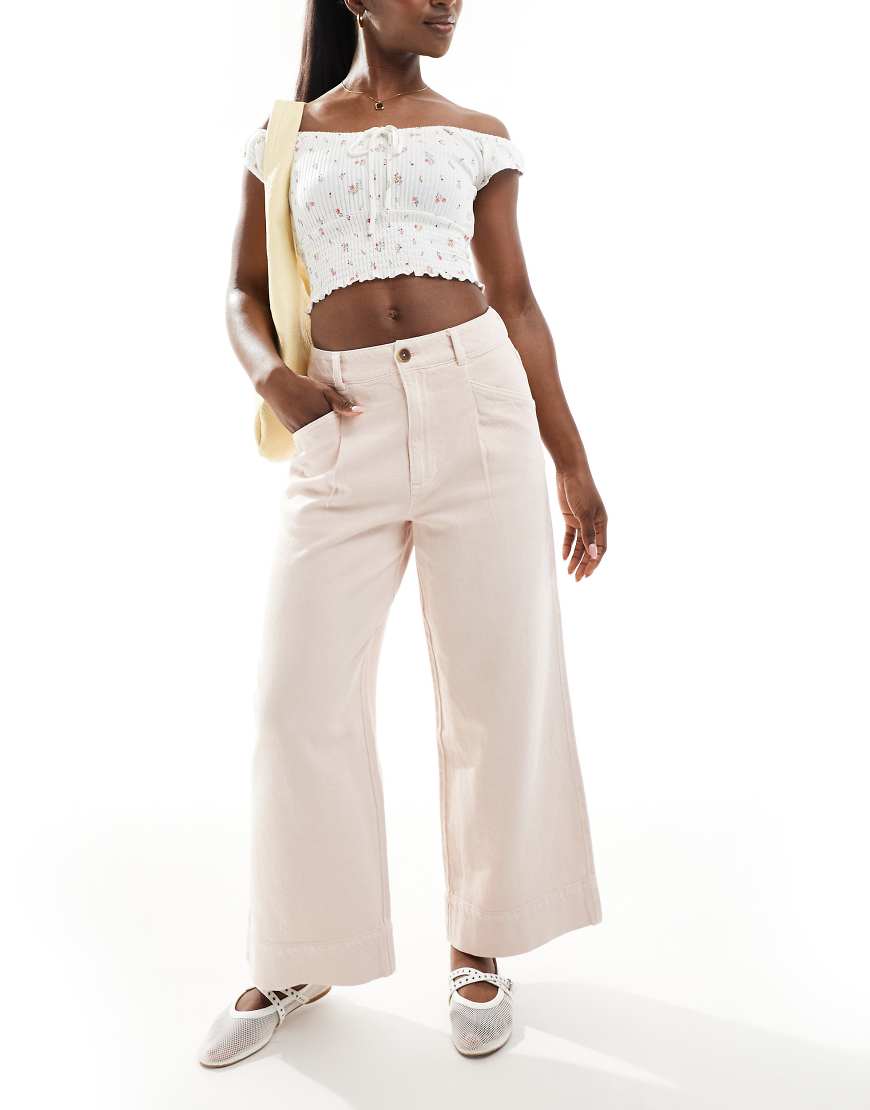 ASOS DESIGN - Verkürzte Hose in Rosa mit weitem Bein-Bunt ASOS DESIGN - Verkürzte Hose in Rosa mit weitem Bein-Bunt von ASOS DESIGN