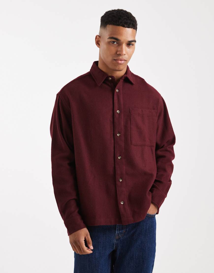 ASOS DESIGN - Vintage-Flanellhemd in Burgunderrot mit Oversize-Schnitt von ASOS DESIGN