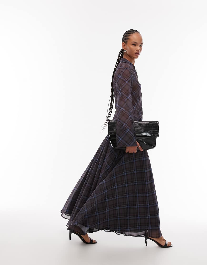 ASOS DESIGN - Voluminöser, karierter Maxirock-Bunt von ASOS DESIGN