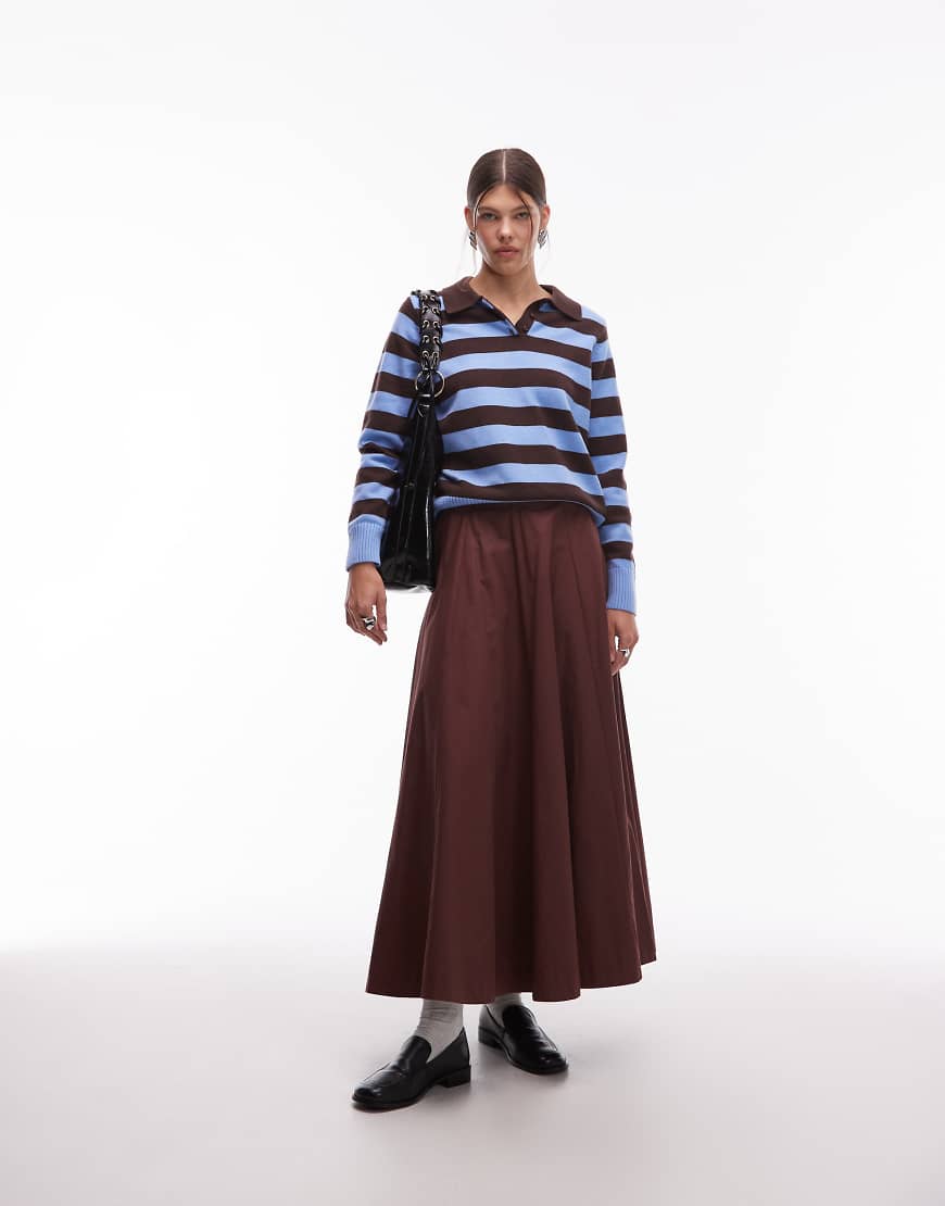 ASOS DESIGN - Voluminöser Maxirock in Braun-Brown von ASOS DESIGN