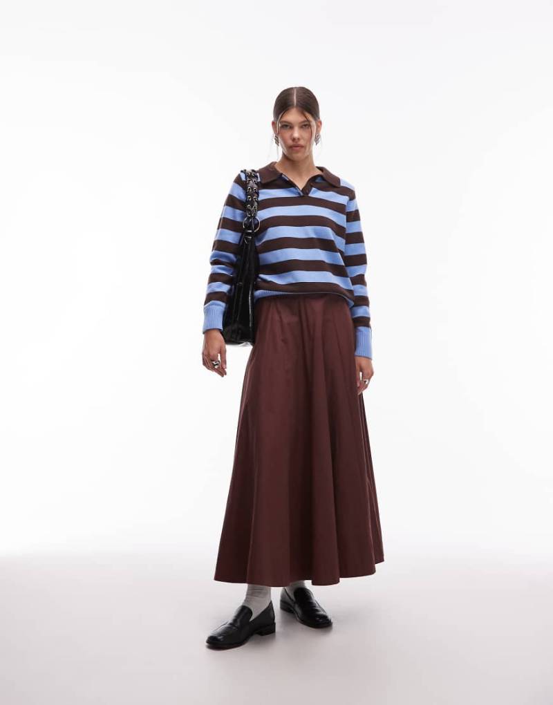 ASOS DESIGN - Voluminöser Maxirock in Braun-Brown von ASOS DESIGN