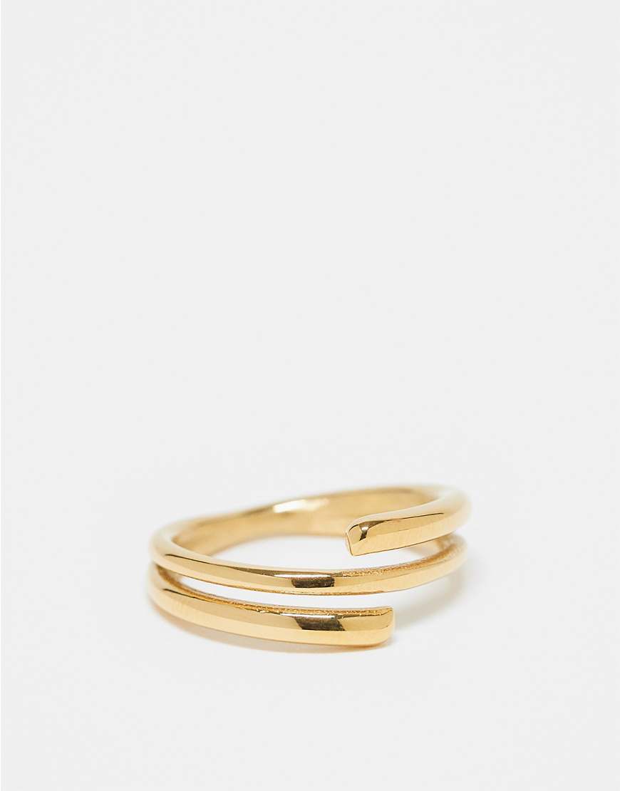 ASOS DESIGN - Wasserdichter Wickelring aus Edelstahl in Goldoptik-Goldfarben ASOS DESIGN - Wasserdichter Wickelring aus Edelstahl in Goldoptik-Goldfarben von ASOS DESIGN