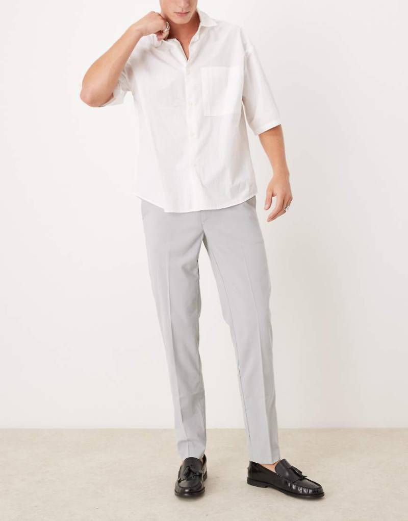 ASOS DESIGN - Wedding - Elegante Anzughose in Hellgrau mit schmalem Schnitt von ASOS DESIGN