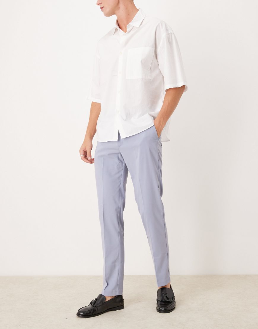 ASOS DESIGN - Wedding - Elegante Anzughose in Staubblau mit schmalem Schnitt von ASOS DESIGN