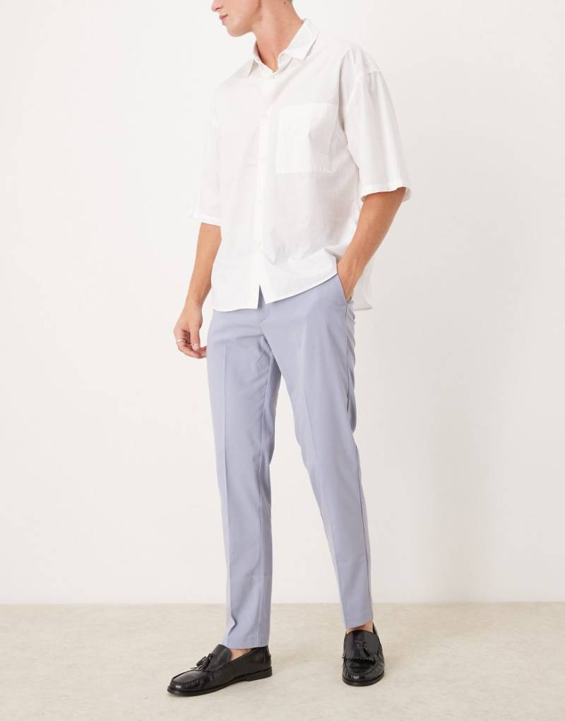 ASOS DESIGN - Wedding - Elegante Anzughose in Staubblau mit schmalem Schnitt von ASOS DESIGN