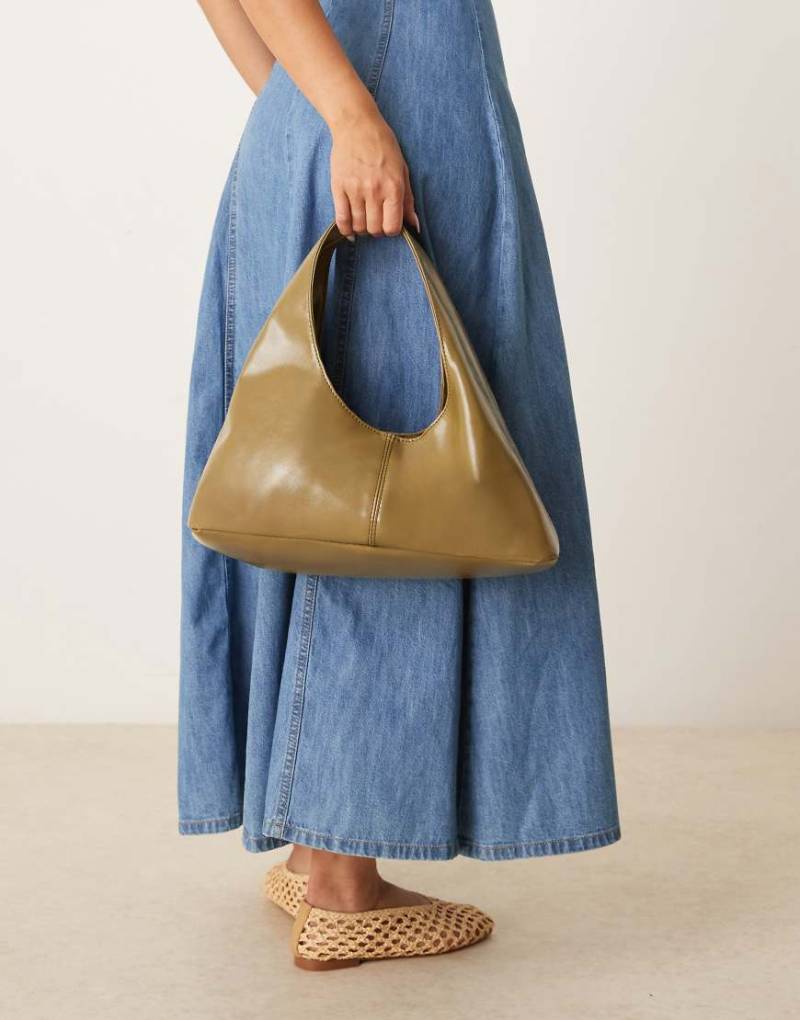 ASOS DESIGN - Trapezförmige Schultertasche in Olivgrün von ASOS DESIGN