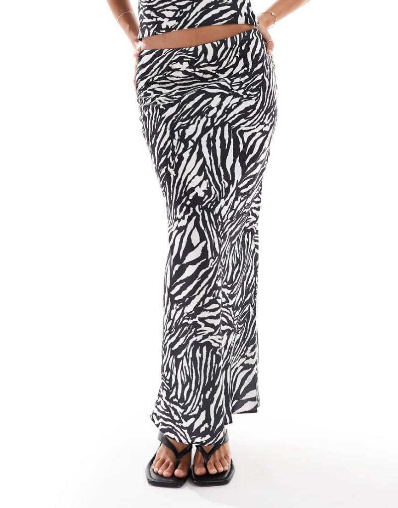 ASOS DESIGN - Weicher Maxirock mit Zebramuster, Kombiteil-Bunt von ASOS DESIGN