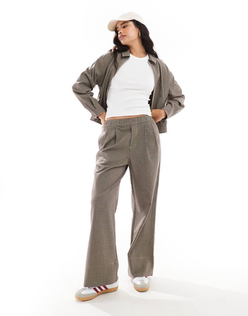 ASOS DESIGN - Braun karierte Hose mit weitem Bein, Kombiteil-Grau ASOS DESIGN - Braun karierte Hose mit weitem Bein, Kombiteil-Grau von ASOS DESIGN