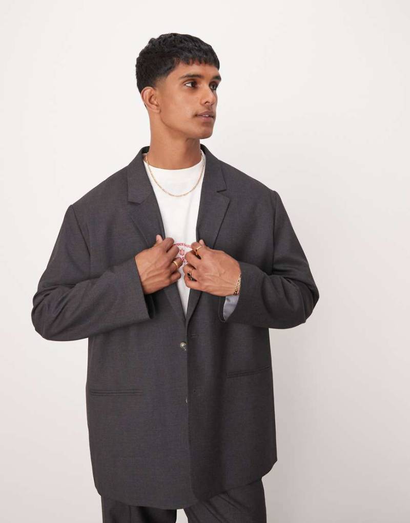 ASOS DESIGN - Weit geschnittene Oversize-Anzugjacke in Anthrazit-Grau von ASOS DESIGN