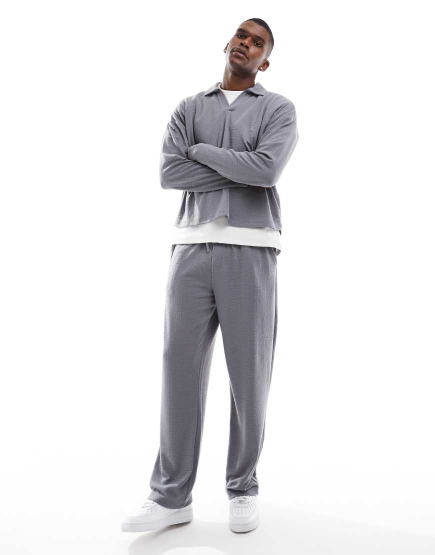 ASOS DESIGN - Weite, strukturierte Hose in Blau-Neutral ASOS DESIGN - Weite, strukturierte Hose in Blau-Neutral von ASOS DESIGN