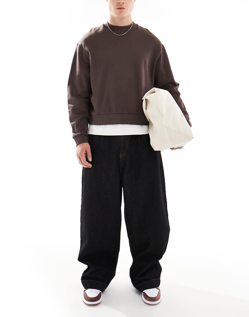 ASOS DESIGN - Weite Ballon-Jeans in Raw-Schwarz von ASOS DESIGN