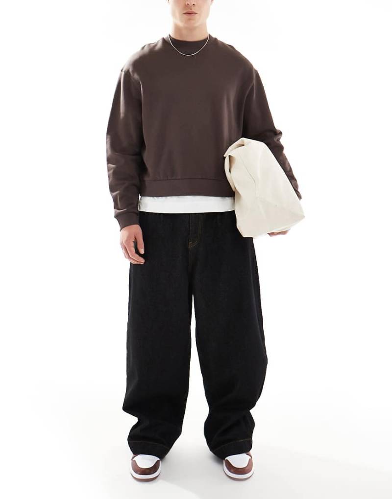 ASOS DESIGN - Weite Ballon-Jeans in Raw-Schwarz von ASOS DESIGN