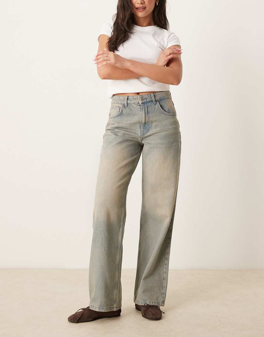 ASOS DESIGN - Weite Boyfriend-Jeans in Rosa getönt-Blau von ASOS DESIGN