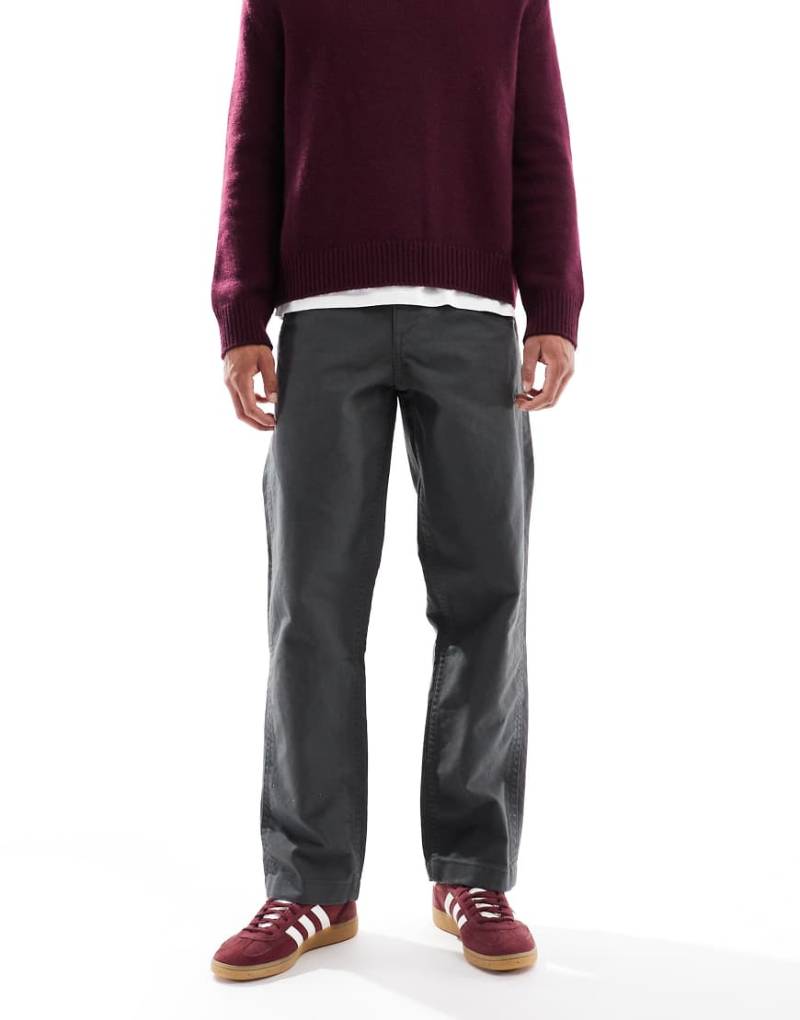 ASOS DESIGN - Weite Cargohose aus Canvas in Anthrazitgrau-Schwarz von ASOS DESIGN