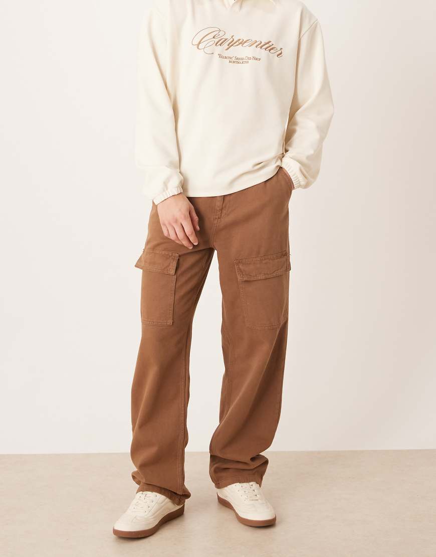 ASOS DESIGN - Weite Cargohose in Braun-Brown von ASOS DESIGN