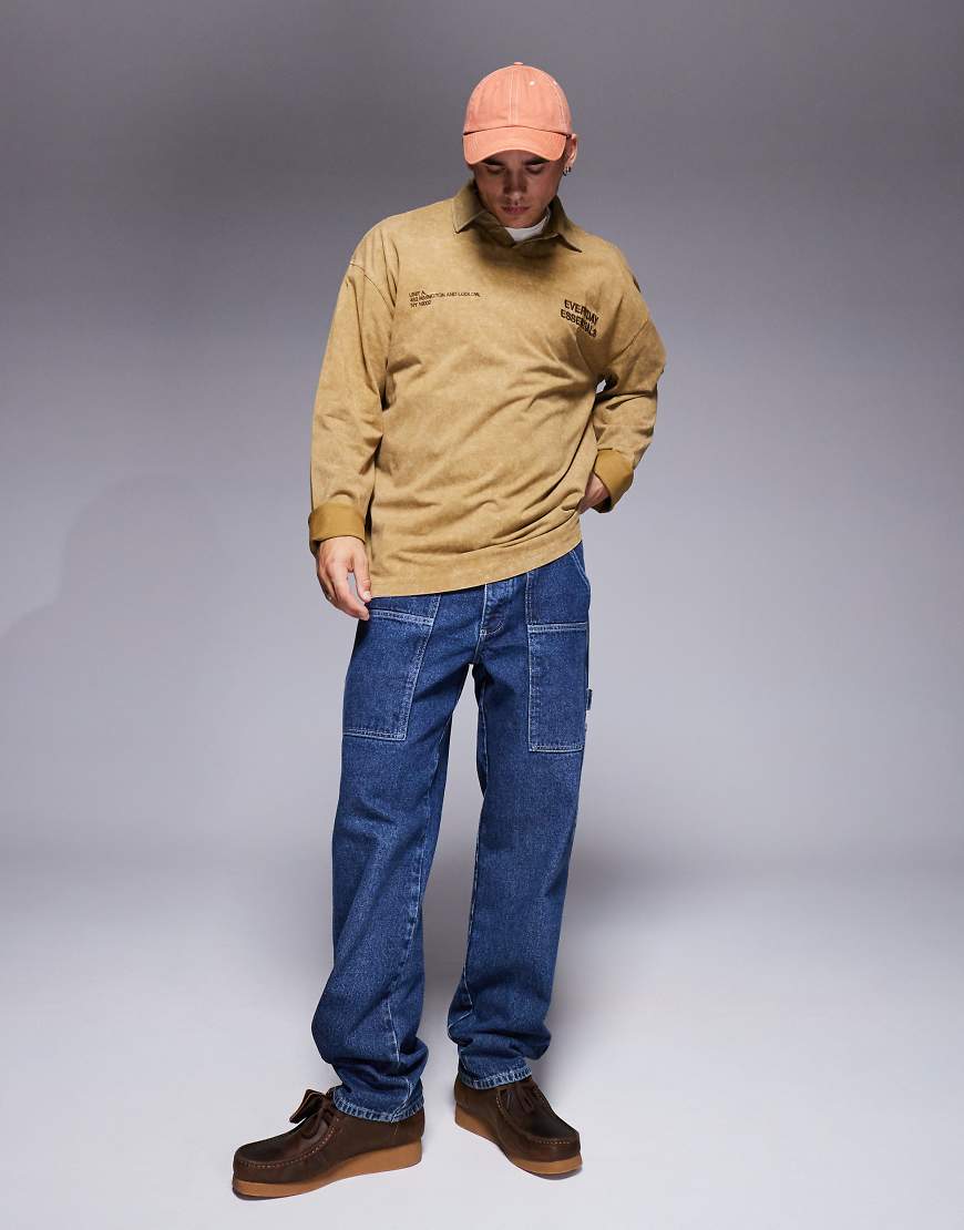 ASOS DESIGN - Weite Carpenter-Jeans in dunkelblauer Waschung ASOS DESIGN - Weite Carpenter-Jeans in dunkelblauer Waschung von ASOS DESIGN