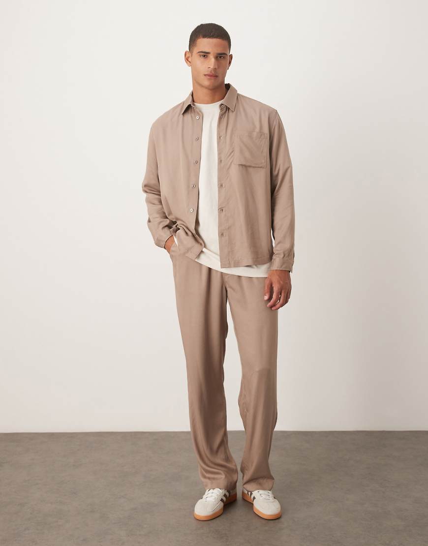 ASOS DESIGN - Weite Hose in Braun, Kombiteil-Brown von ASOS DESIGN