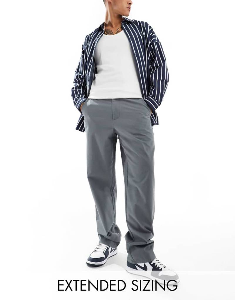 ASOS DESIGN - Weite Hose in Dunkelgrau von ASOS DESIGN